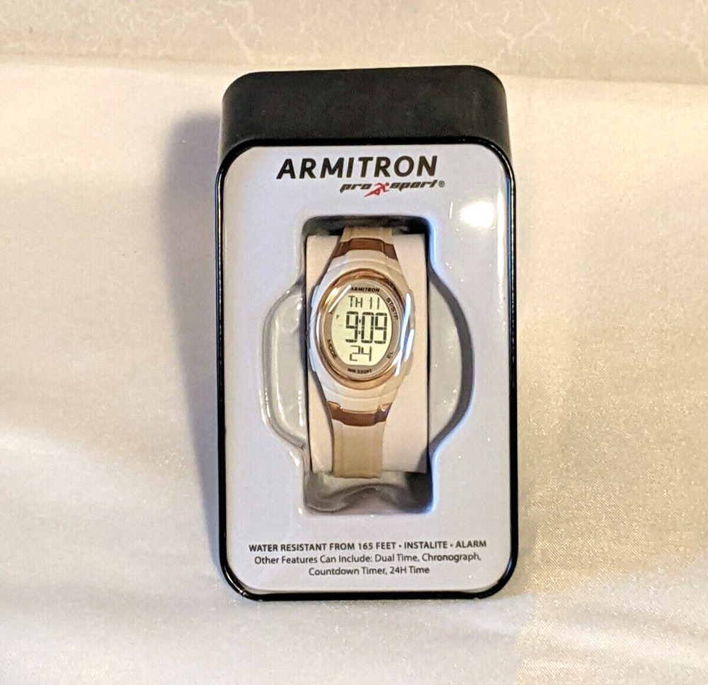 Armitron Pro Watch Sport Water Resistant to 165 ft Alarm Duel Time